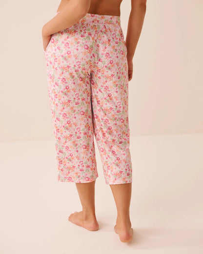 La Vie en Rose Watercolor Floral Women Watercolour Floral Print Super Soft Pajama Capris SKU: 40200842_P10605 Image 02
