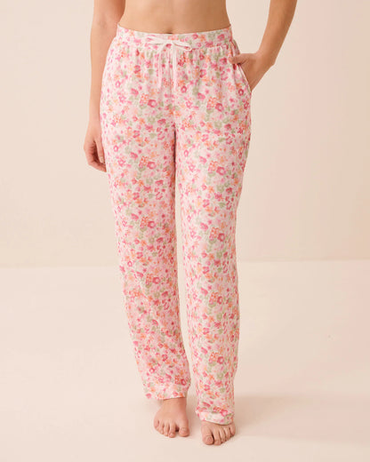 La Vie en Rose Watercolor Floral Women Watercolour Floral Print Super Soft Pajama Pants SKU: 40200843_P10605 Image 01