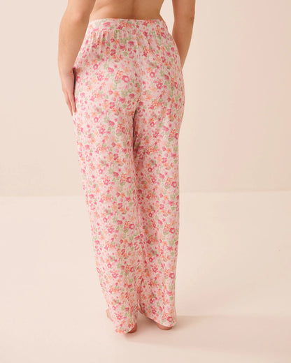 La Vie en Rose Watercolor Floral Women Watercolour Floral Print Super Soft Pajama Pants SKU: 40200843_P10605 Image 02
