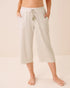 La Vie en Rose Snow White Desert Sage Stripe Women Super Soft Striped Pajama Capris SKU: 40200845_P10609 Image 01