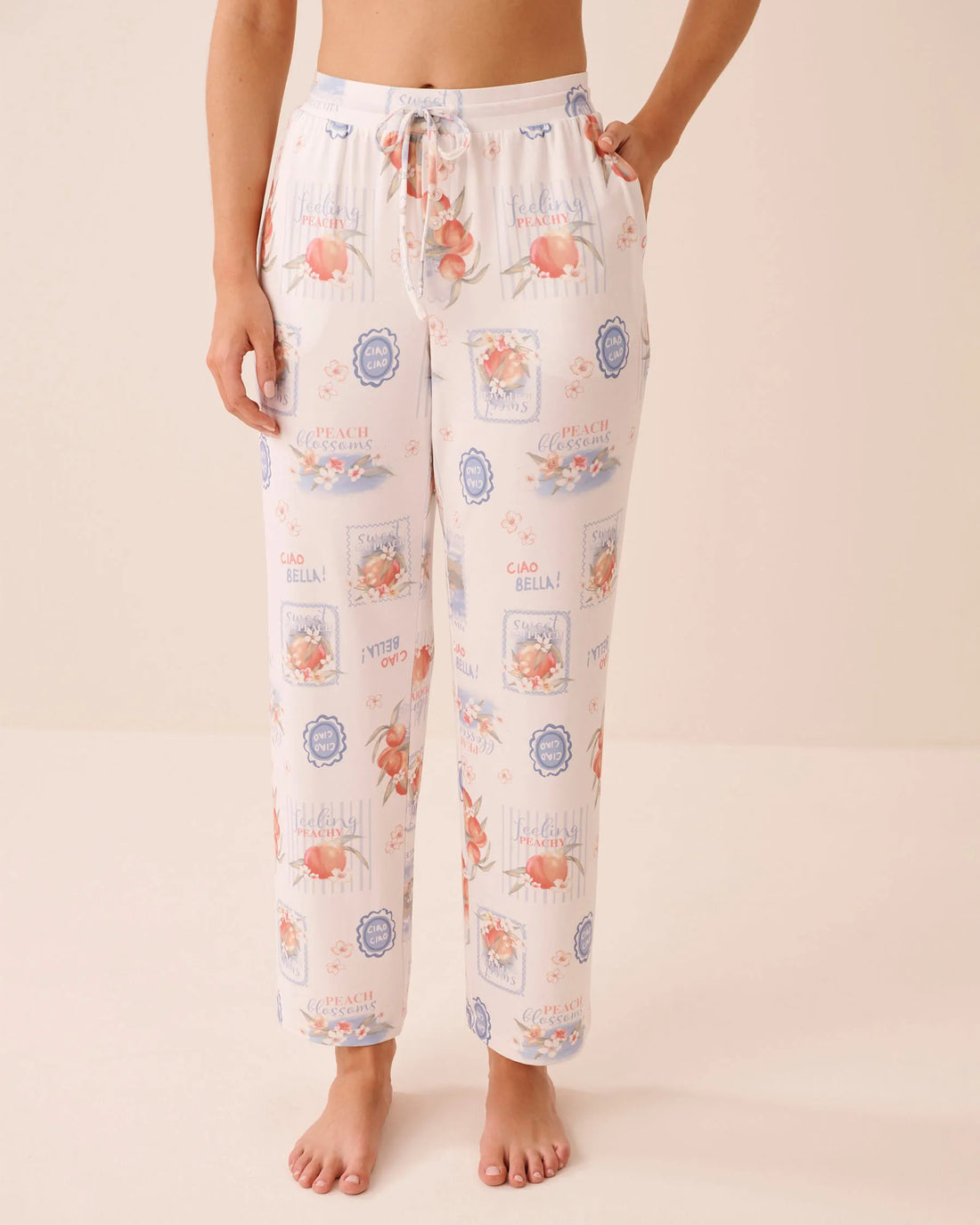 La Vie en Rose Snow White Peaches Women Dolce Vita Print Super Soft Pajama Pants SKU: 40200848_P10607 Image 02