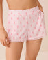 La Vie en Rose Festival Bloom Lobster Women Lobster Print Lace Trim Pointelle Pajama Shorts SKU: 40200850_P60480 Image 01
