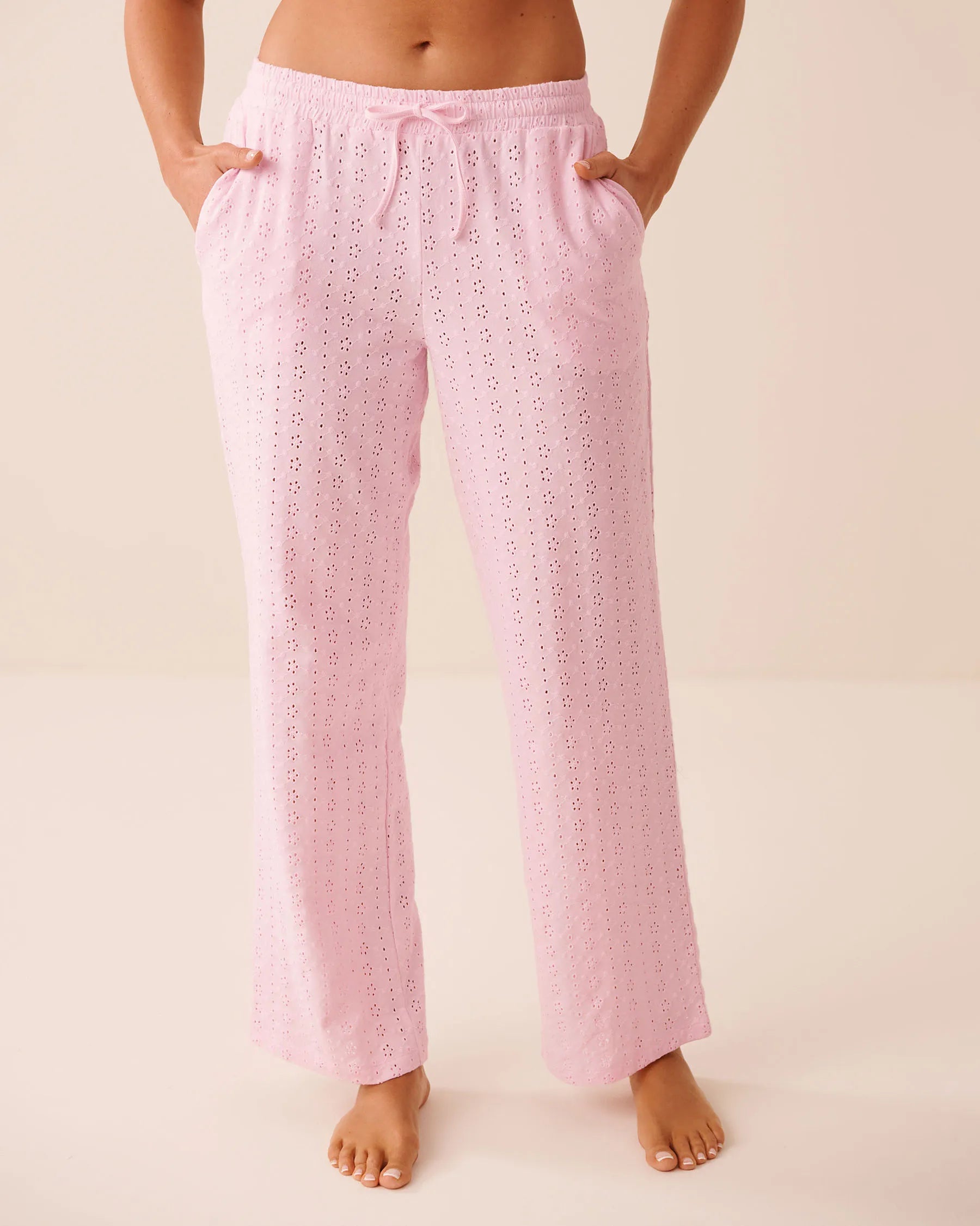 La Vie en Rose Festival Bloom Women Cotton Eyelet Pajama Pants SKU: 40200854_60244 Image 01