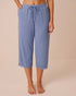 La Vie en Rose English Manor Women Logo Lace Trim Super Soft Pajama Capris SKU: 40200856_40292 Image 01