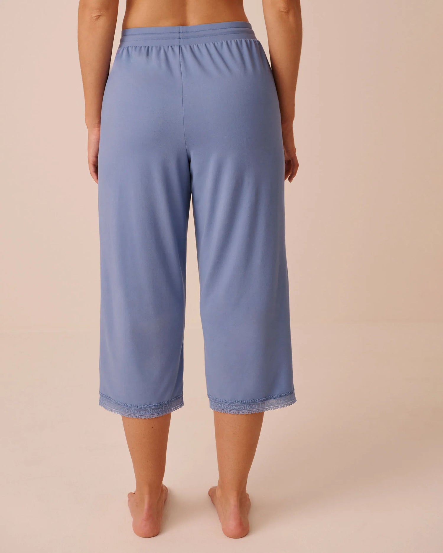 La Vie en Rose English Manor Women Logo Lace Trim Super Soft Pajama Capris SKU: 40200856_40292 Image 02