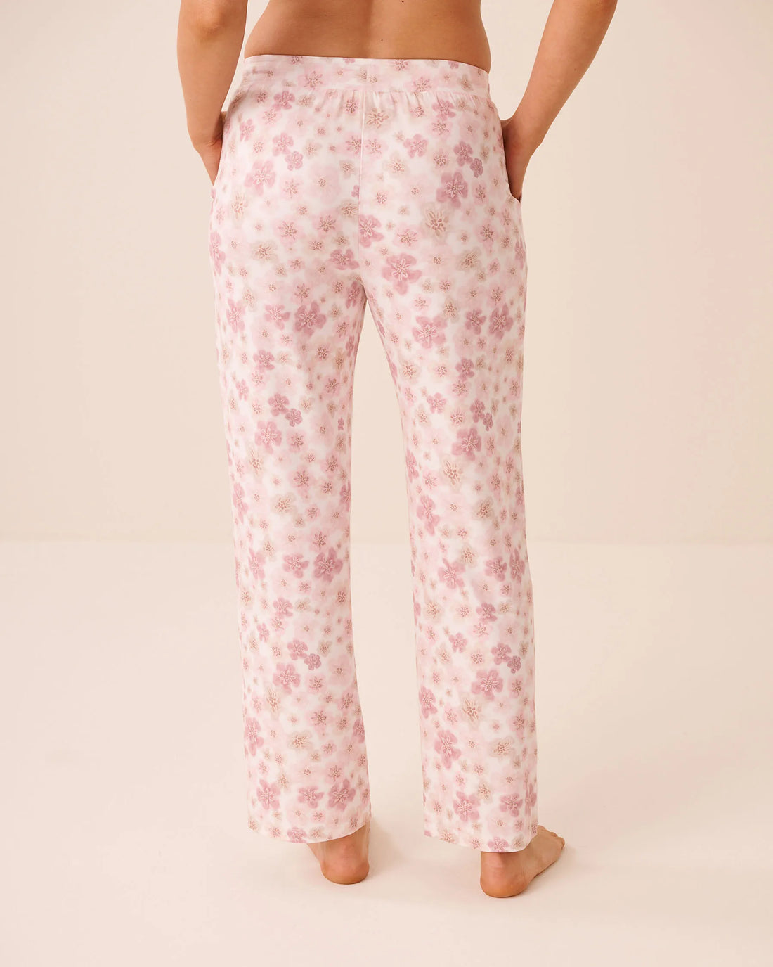La Vie en Rose Leopard Flowers Women Leopard Flower Print Super Soft Pajama Pants SKU: 40200857_P10636 Image 02