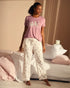 La Vie en Rose Snow White Bengal Women Leopard Flower Print Super Soft Pajama Pants SKU: 40200857_P10637 Image 01