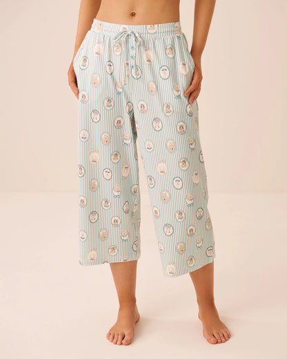 La Vie en Rose Snow White Dog Medalions Women Parisian Dogs Print Super Soft Pajama Capris SKU: 40200862_P10638 Image 01