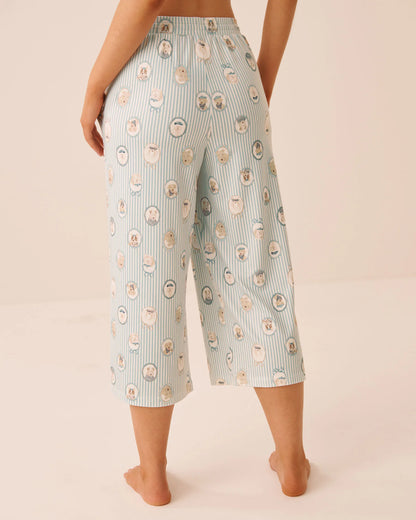 La Vie en Rose Snow White Dog Medalions Women Parisian Dogs Print Super Soft Pajama Capris SKU: 40200862_P10638 Image 02