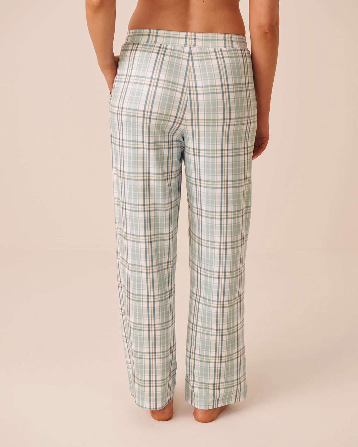 La Vie en Rose Sterling Blue Plaid Women Blue Plaid Super Soft Pajama Pants SKU: 40200864_P40616 Image 02