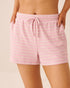 La Vie en Rose Pink Nectar Stripe Women Striped Soft Knit Pajama Shorts SKU: 40200868_P60514 Image 01