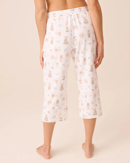 La Vie en Rose Snow White Paris Dogs Women Dog Print Soft Knit Pajama Capris SKU: 40200869_P10639 Image 02