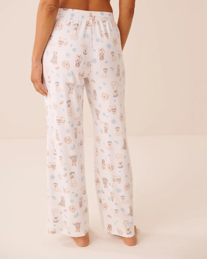 La Vie en Rose Snow White Paris Dogs Women Dog Print Soft Knit Pajama Pants SKU: 40200870_P10639 Image 02