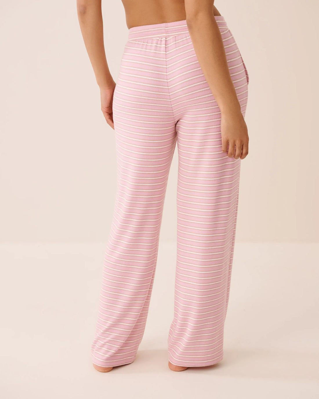 La Vie en Rose Pink Nectar Stripe Women Striped Soft Knit Pajama Pants SKU: 40200870_P60514 Image 02
