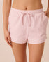 La Vie en Rose Pink Nectar Pinstripe Women Cotton Pajama Shorts SKU: 40200871_P50112 Image 01