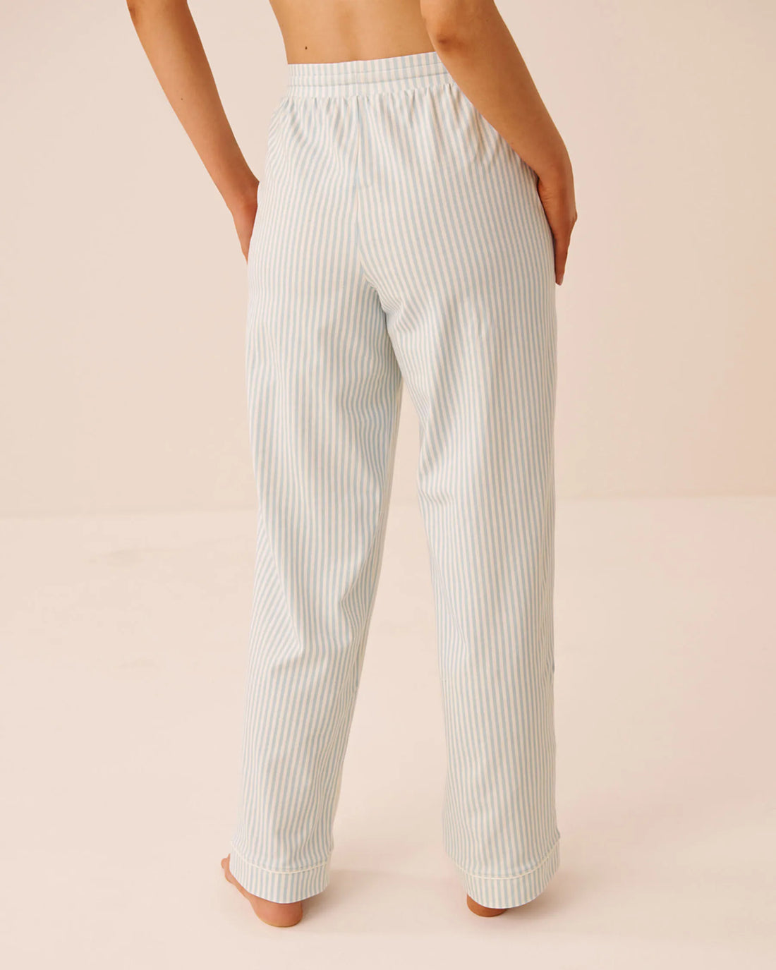 La Vie en Rose Sterling Blue Stripe Women Cotton Pajama Pants SKU: 40200872_P40615 Image 02