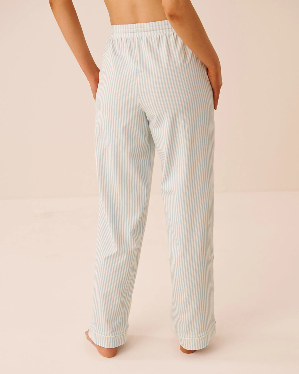 La Vie en Rose Sterling Blue Stripe Women Cotton Pajama Pants SKU: 40200872_P40615 Image 02