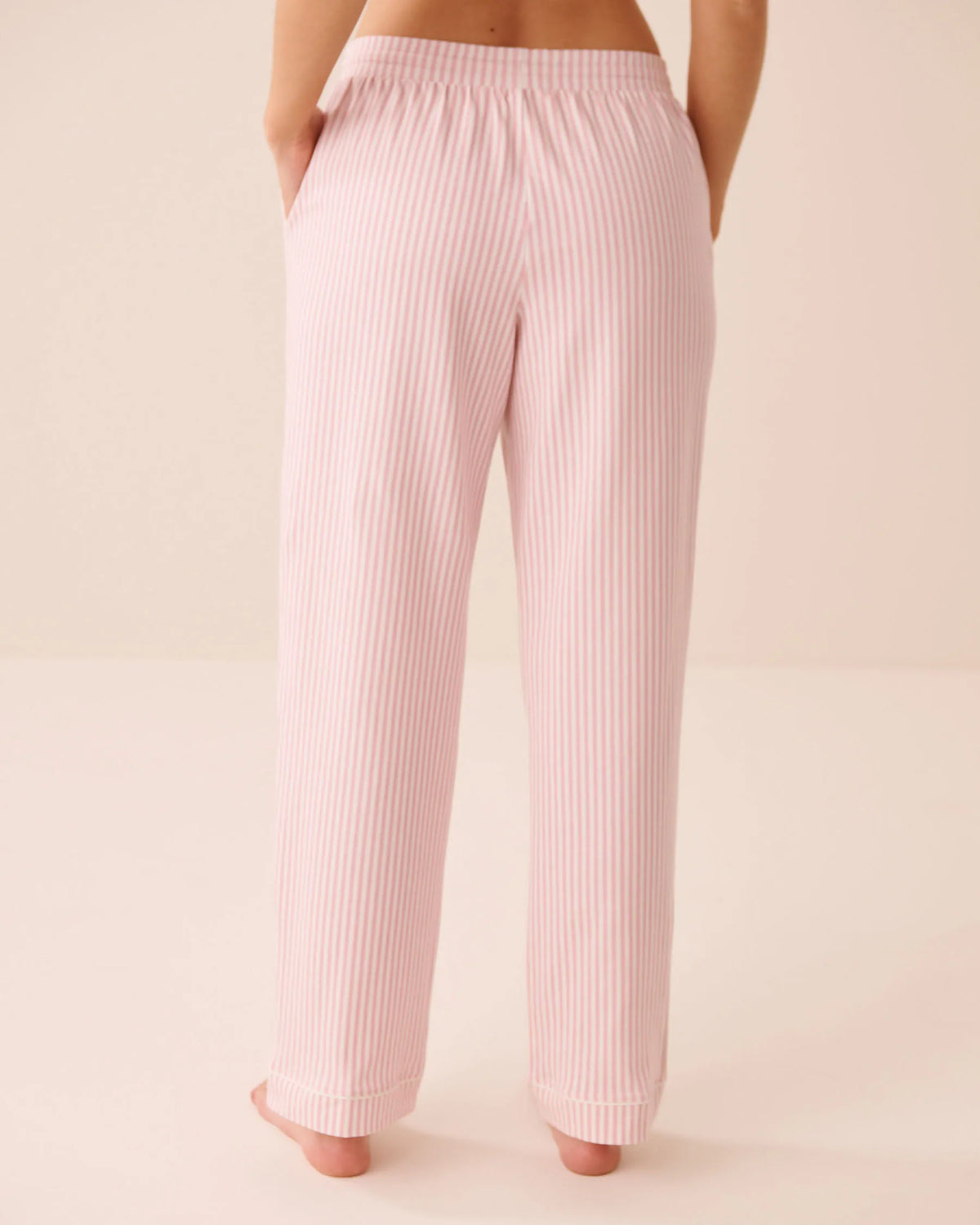 La Vie en Rose Pink Nectar Pinstripe Women Cotton Pajama Pants SKU: 40200872_P50112 Image 02
