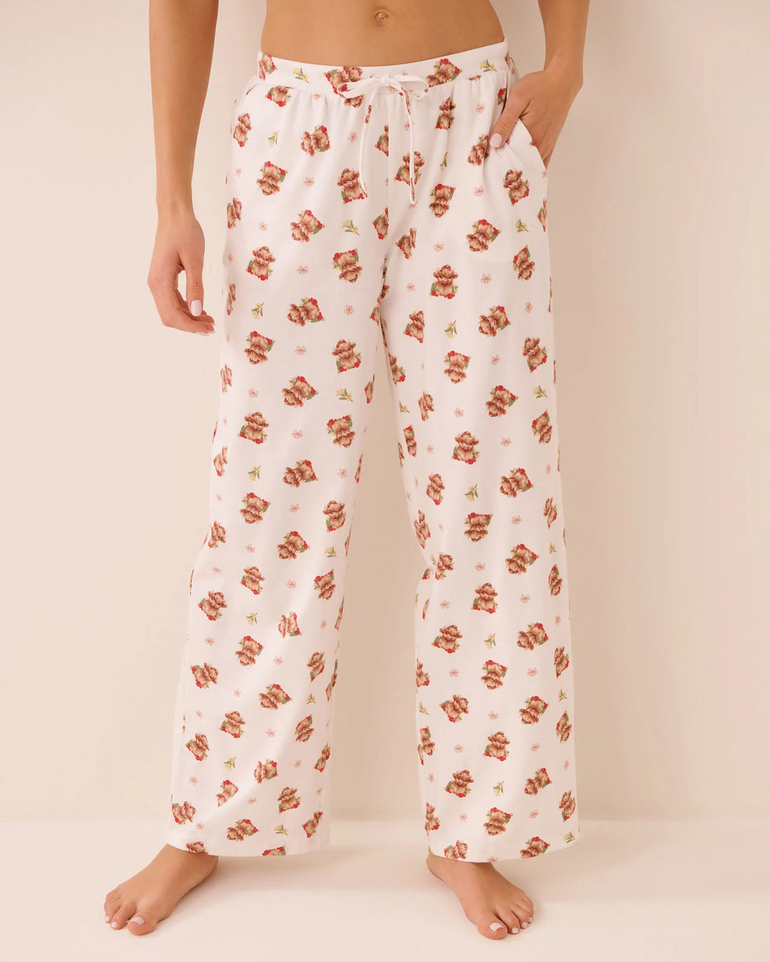 La Vie en Rose Snow White Hightland Cow Women Tomato Print Cotton Pyjama Pants SKU: 40200878_P10640 Image 01