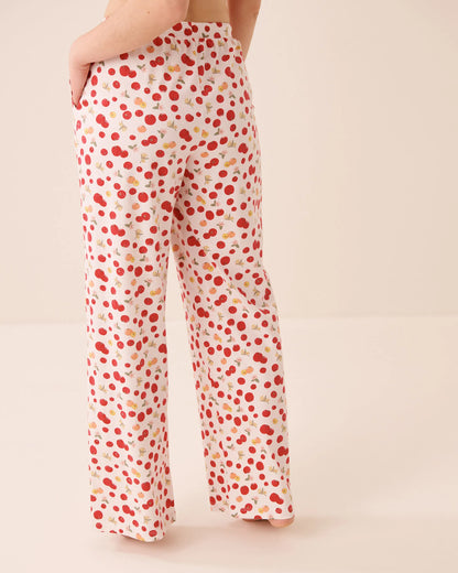 La Vie en Rose Snow White Tomato Women Tomato Print Cotton Pyjama Pants SKU: 40200878_P10641 Image 02