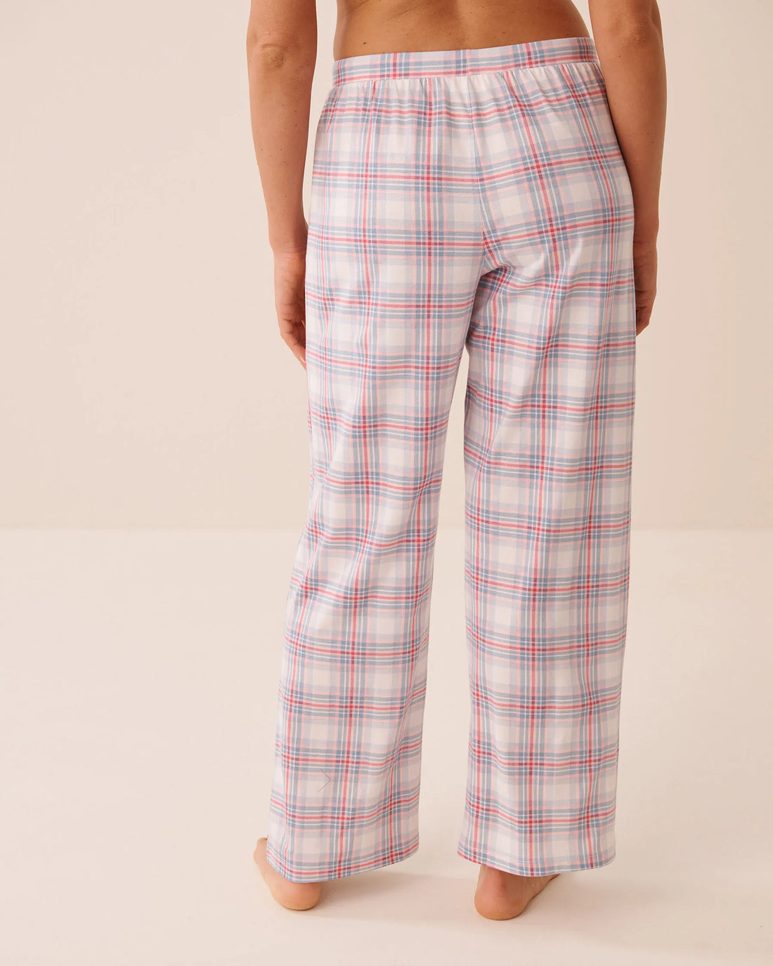 La Vie en Rose Subdued Blue Plaid Women Tomato Print Cotton Pyjama Pants SKU: 40200878_P40619 Image 02