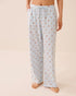 La Vie en Rose Subdued Blue Gingham Floral Women Tomato Print Cotton Pyjama Pants SKU: 40200878_P40620 Image 01