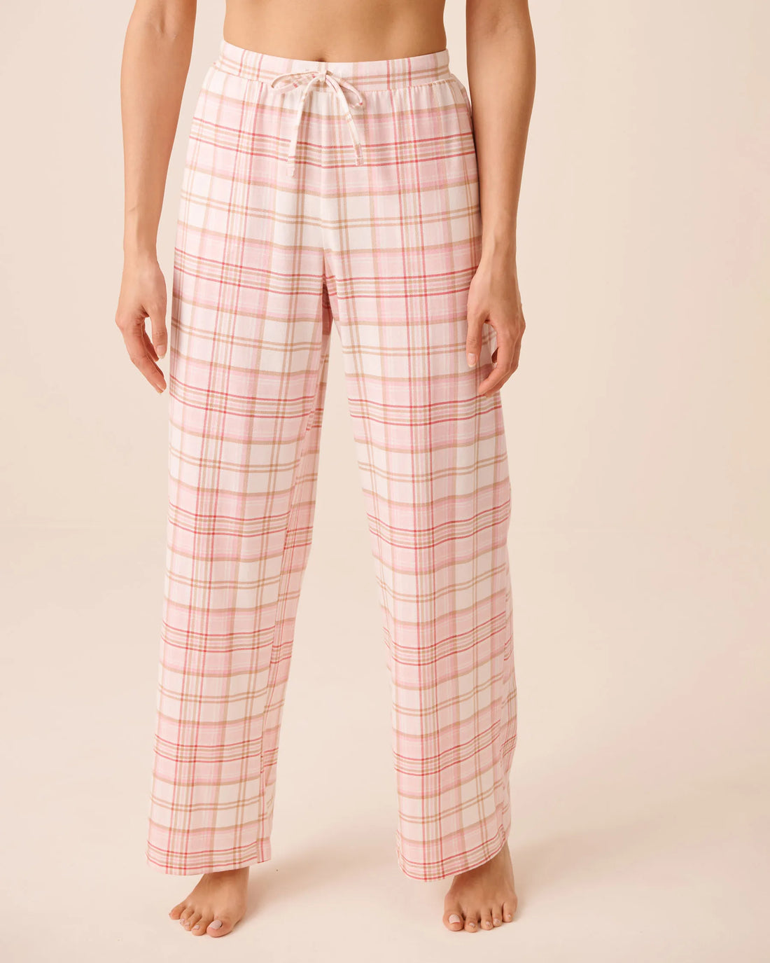 La Vie en Rose Crystal Rose Brush Plaid Women Tomato Print Cotton Pyjama Pants SKU: 40200878_P60517 Image 01
