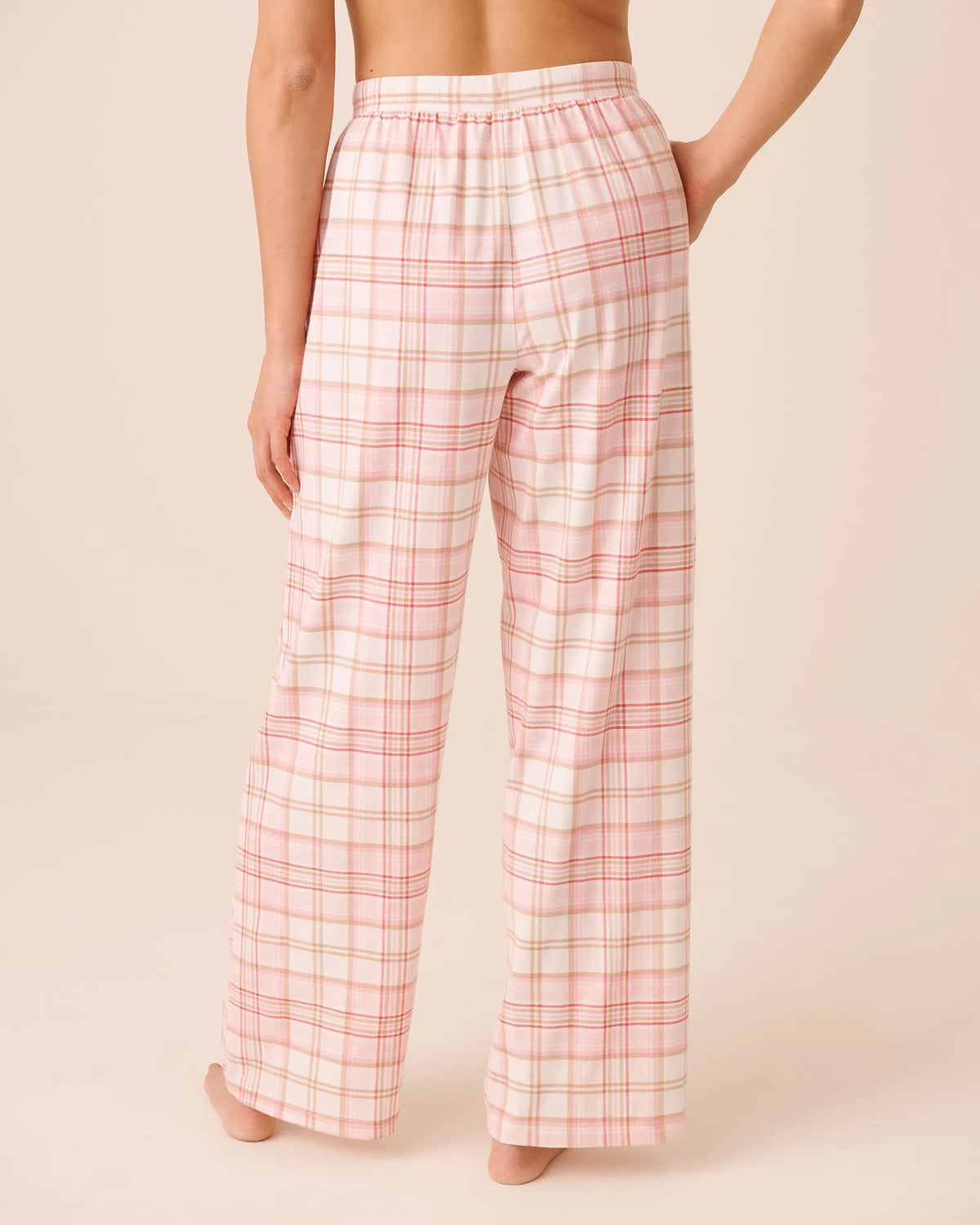 La Vie en Rose Crystal Rose Brush Plaid Women Tomato Print Cotton Pyjama Pants SKU: 40200878_P60517 Image 02