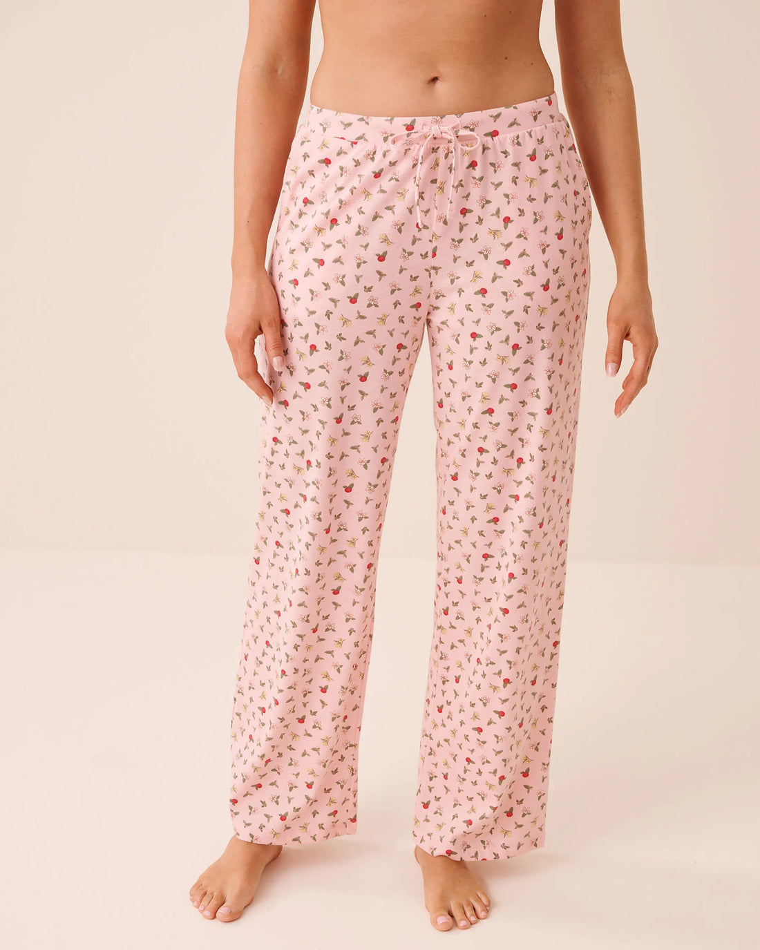 La Vie en Rose Crystal Rose Ditsy Women Tomato Print Cotton Pyjama Pants SKU: 40200878_P60518 Image 01