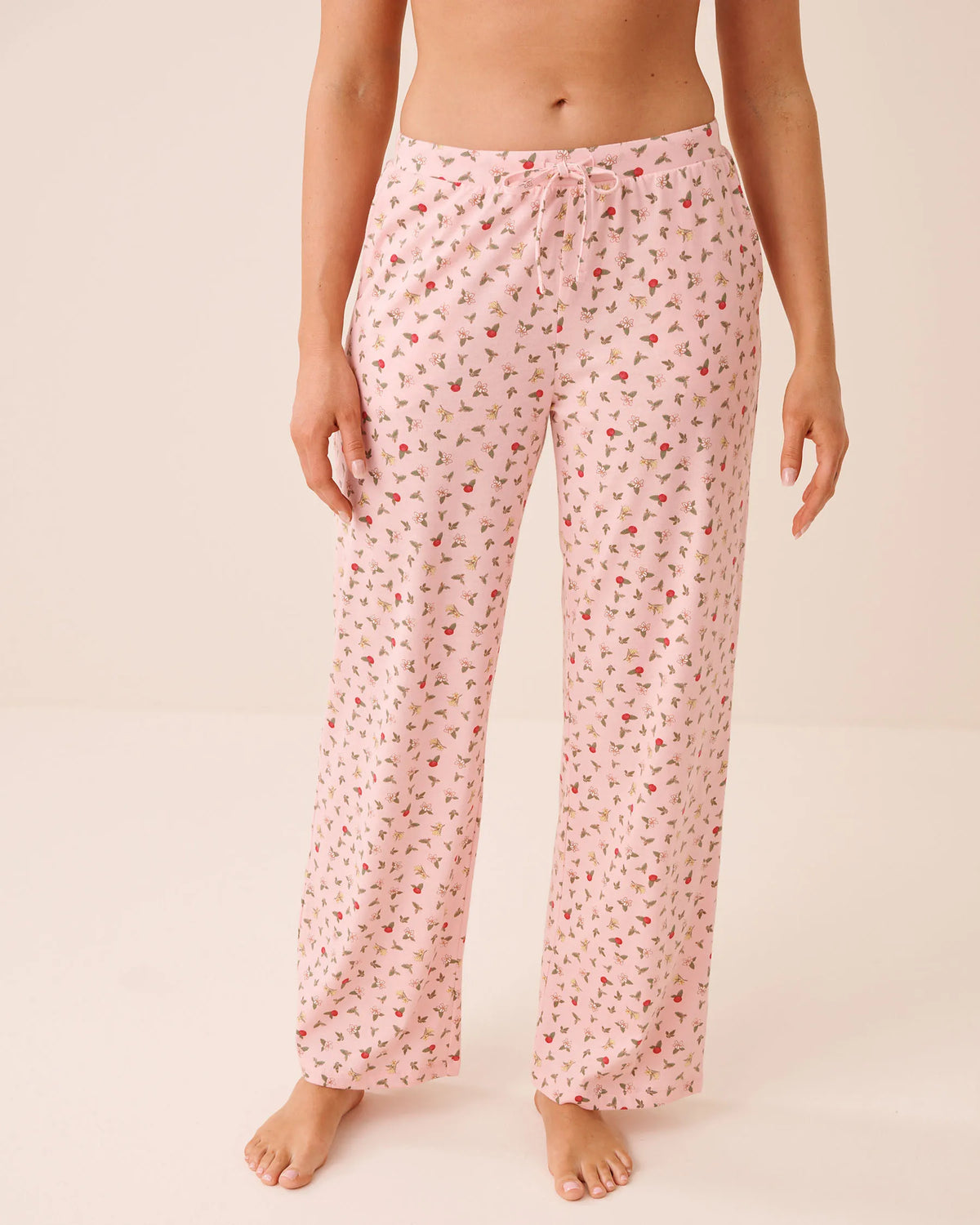 La Vie en Rose Crystal Rose Ditsy Women Tomato Print Cotton Pyjama Pants SKU: 40200878_P60518 Image 01