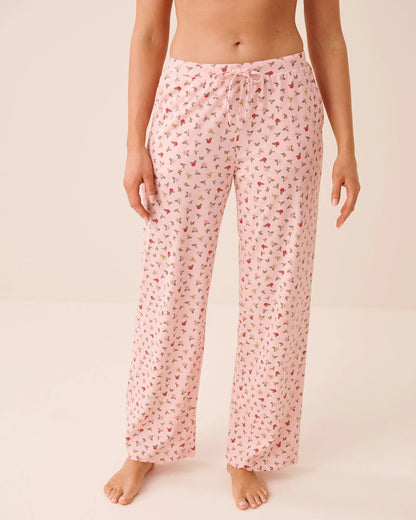 La Vie en Rose Crystal Rose Ditsy Women Tomato Print Cotton Pyjama Pants SKU: 40200878_P60518 Image 01