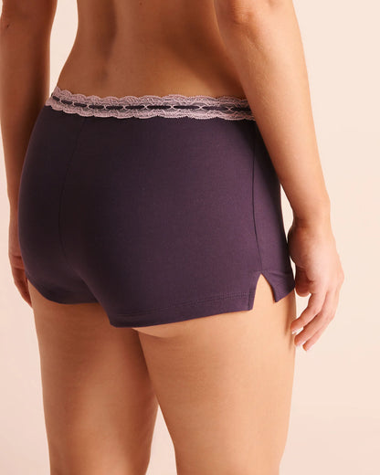 La Vie en Rose Plum Perfect Women Lace-Trim Super Soft Pajama Shorts SKU: 40200888_50103 Image 02