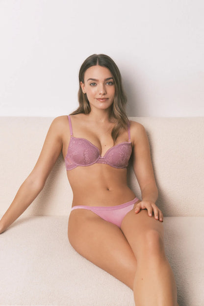 Women Secret_Pink_Classic Beautiful Padding Bra with Pink Lace_4022574_72_05