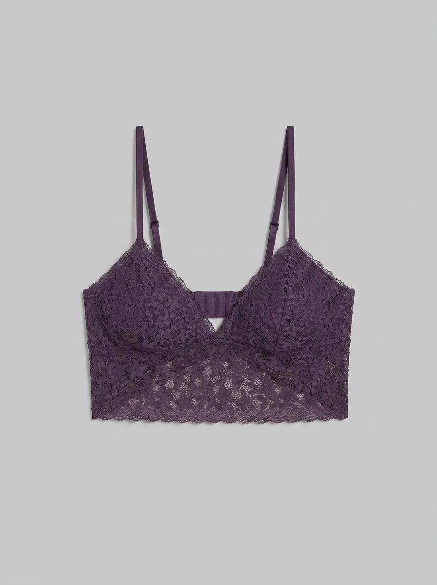Women Secret Purple/Lilac Women Burgundy Lace Triangle Bralette SKU: 4023005_75 Image 00