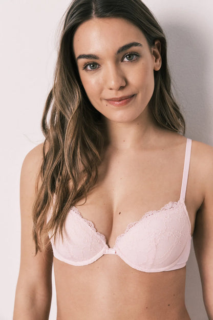 Women Secret Fuchsia Women BEAUTIFUL Pink Classic Lace Padded Bra in Different Cup Sizes SKU: 4023017_74 Image 03