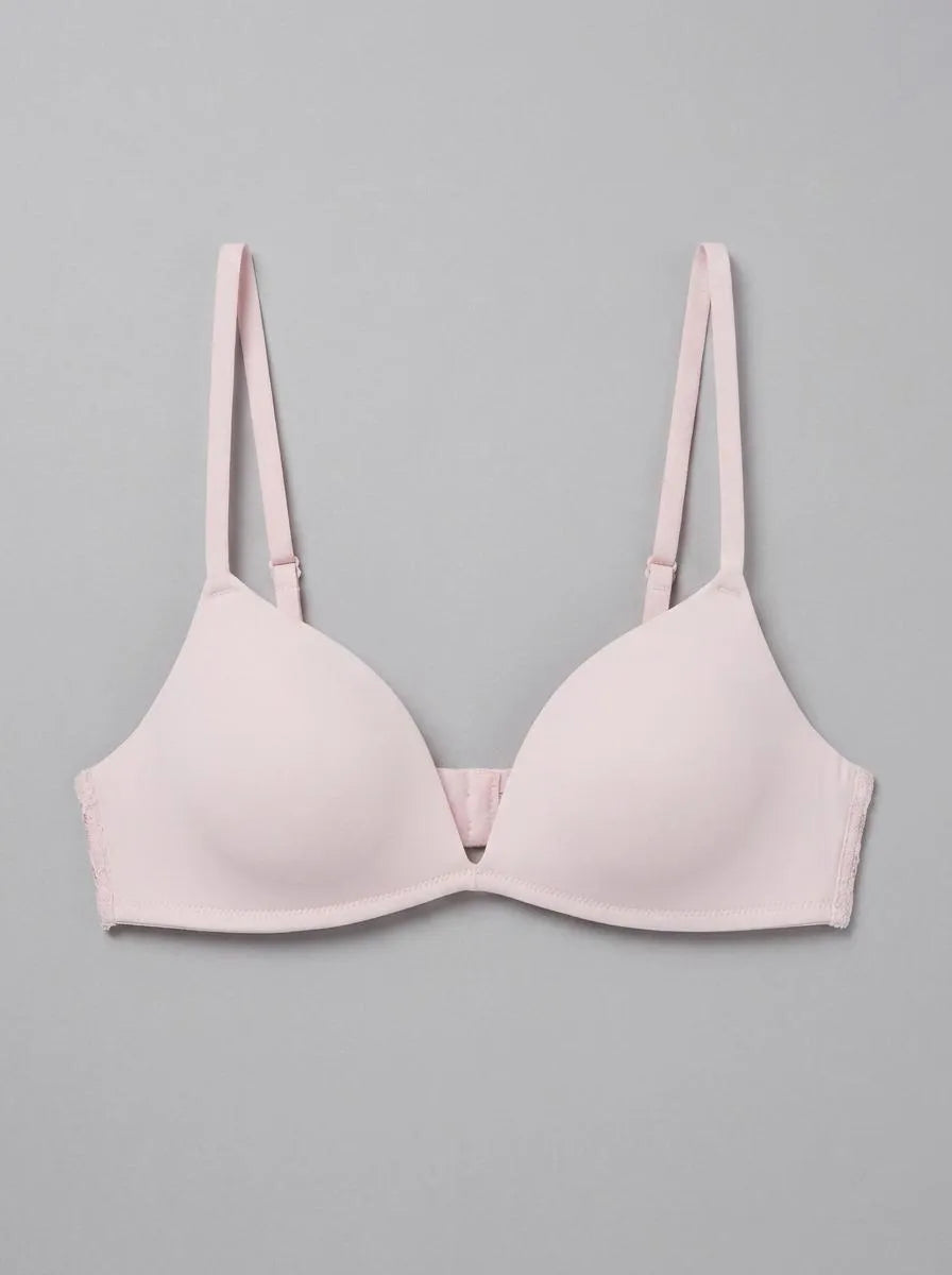 Women Secret Fuchsia Women CHARMING Pink Lace Triangle Padded Bra SKU: 4023038_74 Image 00