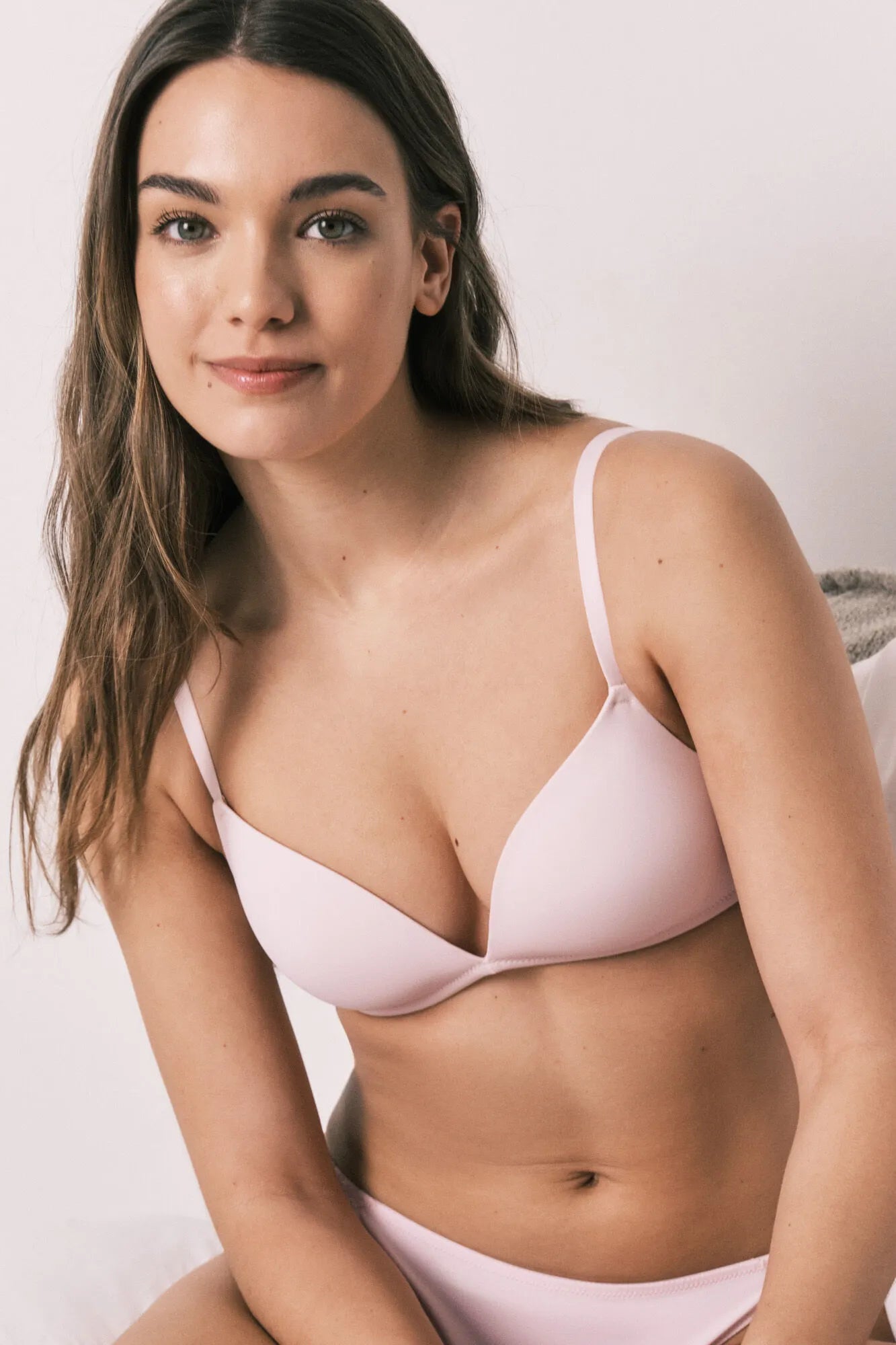 Women Secret Fuchsia Women CHARMING Pink Lace Triangle Padded Bra SKU: 4023038_74 Image 01