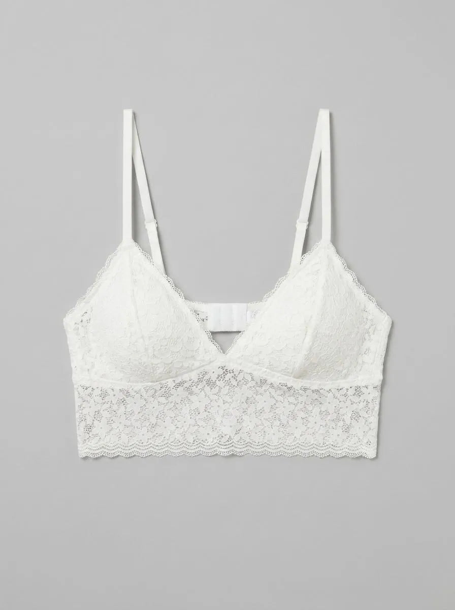Women Secret Ivory Women White Lace Triangle Bralette SKU: 4023368_96 Image 00