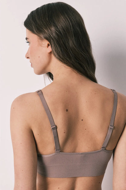 Women Secret Light Brown Women Brown Seamless Triangle Top Natural SKU: 4023371_32 Image 04