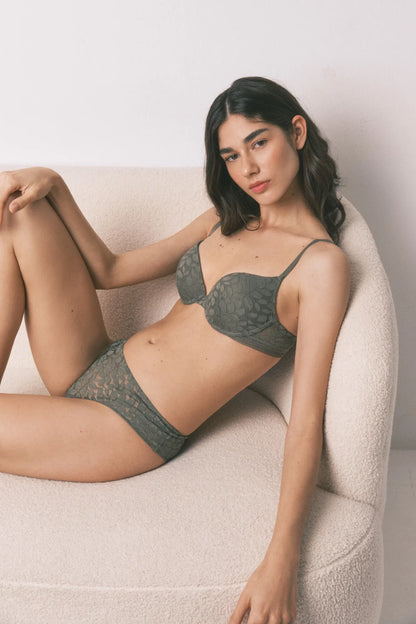 Women Secret_Dark Khaki_Khaki Lace GORGEOUS Push-Up Bra in Different Cup Sizes_4023829_91_01