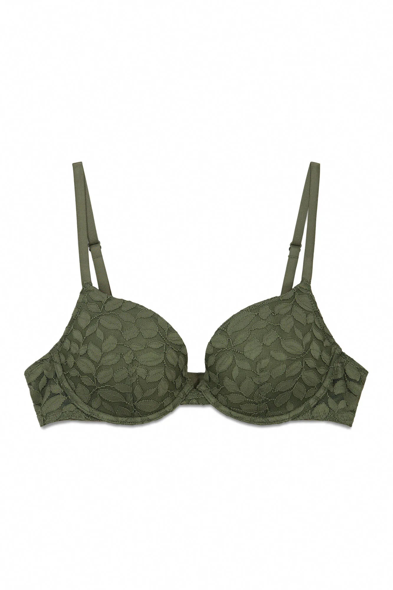 Women Secret_Dark Khaki_Khaki Lace Classic BEAUTIFUL Padded Bra in Different Cup Sizes_4023836_91_07