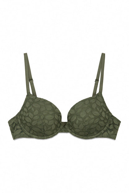 Women Secret_Dark Khaki_Khaki Lace Classic BEAUTIFUL Padded Bra in Different Cup Sizes_4023836_91_07