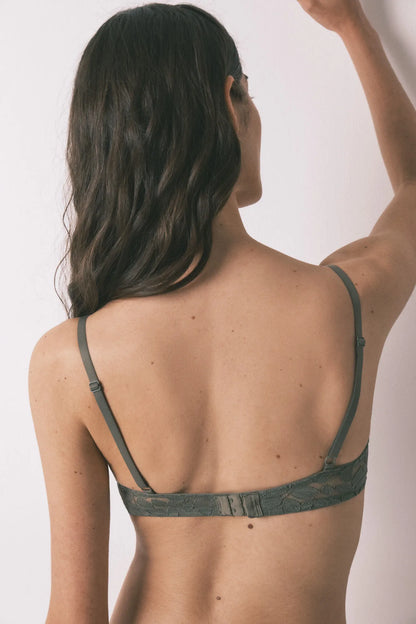 Women Secret_Dark Khaki_Khaki Lace CHARMING Padded Triangle Bra in Different Cup Sizes_4023843_91_05