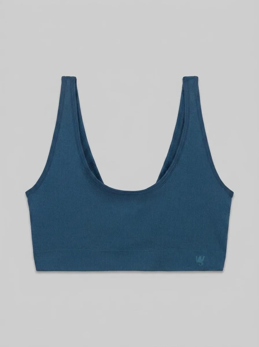 Women Secret Green Women Blue Plain Seamless Top SKU: 4023895_24 Image 00