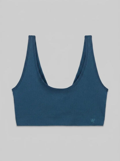 Women Secret Green Women Blue Plain Seamless Top SKU: 4023895_24 Image 00