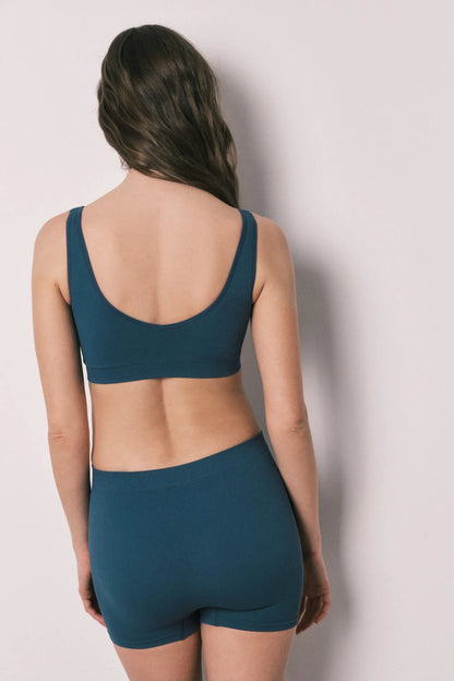 Women Secret Green Women Blue Plain Seamless Top SKU: 4023895_24 Image 05