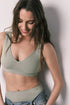 Women Secret Light Khaki Women Khaki Plain Clean Cut Halterneck Top SKU: 4023898_93 Image 01