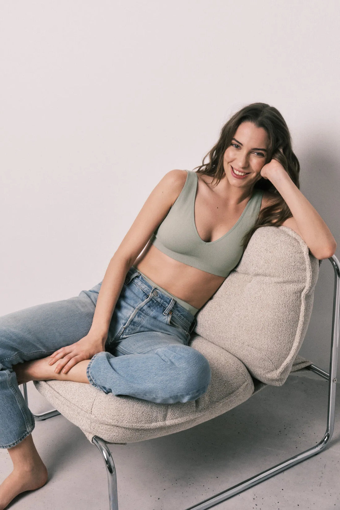 Women Secret Light Khaki Women Khaki Plain Clean Cut Halterneck Top SKU: 4023898_93 Image 02