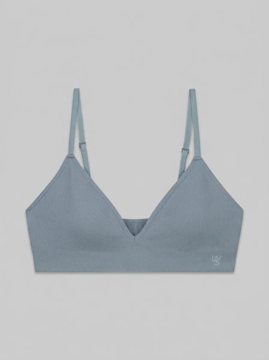 Women Secret Light Blue Women Blue Plain Seamless Triangle Top SKU: 4023900_18 Image 00