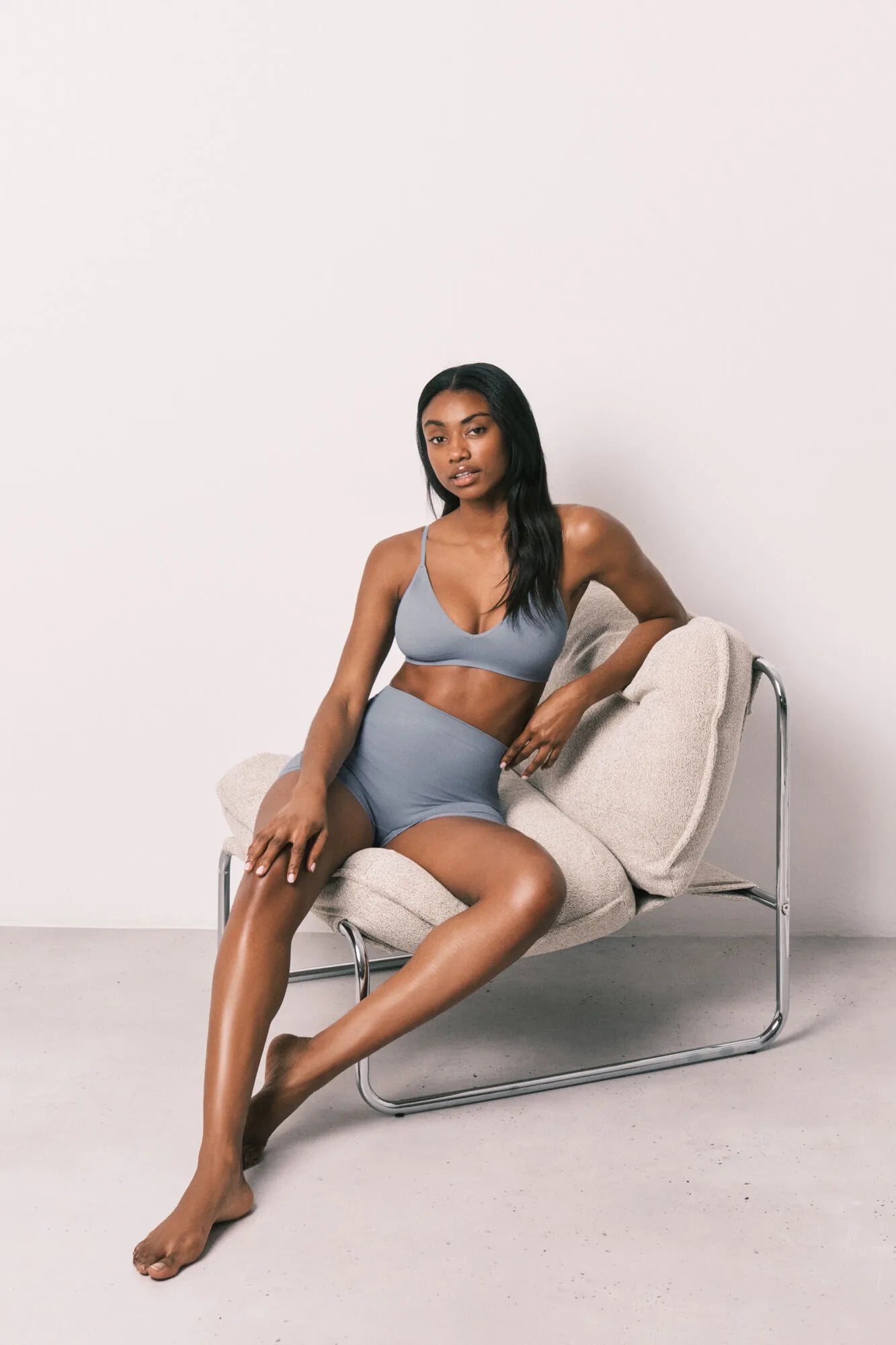 Women Secret Light Blue Women Blue Plain Seamless Triangle Top SKU: 4023900_18 Image 05